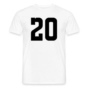 20 - Men's T-Shirt - white - Front - AI Model Male 178 dark (178cm)