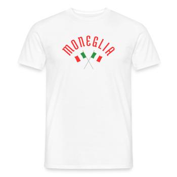 Moneglia Italienische Flaggen kreuzen Emblem - Männer T-Shirt - Weiß - Vorne - AI Model Male 178 dark (178cm)