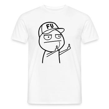 FU Meme with baseball cap (color changeable) - Men's T-Shirt - white - Front - AI Model Male 178 dark (178cm)
