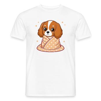 Dog Rider Cuddly in Pastel Plaid - Men's T-Shirt - white - Front - AI Model Male 178 dark (178cm)