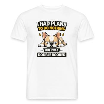 Double Booked Bulldog Do Nothing Tee - Men's T-Shirt - white - Front - AI Model Male 178 dark (178cm)