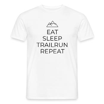 Trailrunning Shirt Design - Eat - Sleep - Trailrun - Männer T-Shirt - Weiß - Vorne - AI Model Male 178 dark (178cm)
