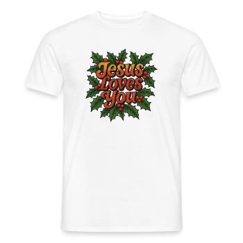 Jesus Loves You Holly - Men's T-Shirt - white - Front - AI Model Male 178 dark (178cm)