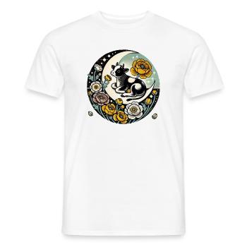 Moonlit Calf with Floral Moon - Men's T-Shirt - white - Front - AI Model Male 178 dark (178cm)