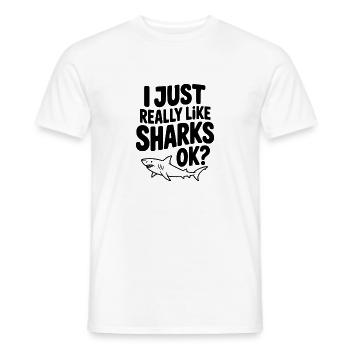 J’aime vraiment les requins, ok ? - T-shirt homme - blanc - Devant - AI Model Male 178 dark (178cm)