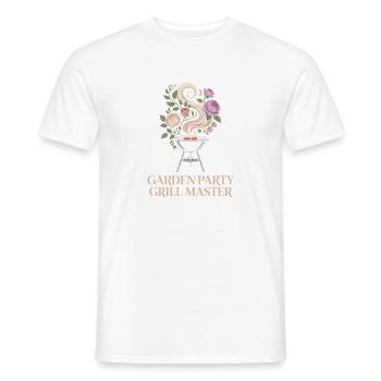 Garden Party Grill Master Floral BBQ Motif for - Men's T-Shirt - white - Front - AI Model Male 178 dark (178cm)