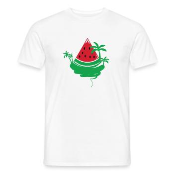 Watermelon Summer Party Paradise with Palm Trees - Men's T-Shirt - white - Front - AI Model Male 178 dark (178cm)