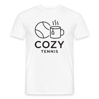 Cozy Tennis Club, Stylish Tennis Cap - Men's T-Shirt - white - Front - AI Model Male 178 dark (178cm)