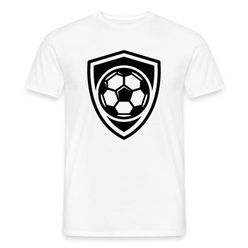 Fussball Wappen Schild - Männer T-Shirt - Weiß - Vorne - AI Model Male 178 dark (178cm)