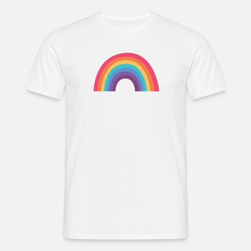 Regenbogenbogen - Männer T-Shirt - Weiß
