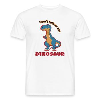Dino Spruch Nicht Folgen - Männer T-Shirt - Weiß - Vorne - AI Model Male 178 dark (178cm)