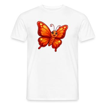 Oranger Schmetterling - Männer T-Shirt - Weiß - Vorne - AI Model Male 178 dark (178cm)