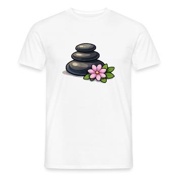 Zen Stone Pyramid with Lotus - Men's T-Shirt - white - Front - AI Model Male 178 dark (178cm)