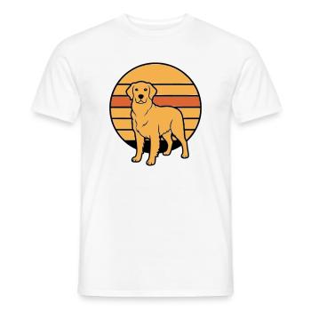 Hund Retriever Retro Sunset - Männer T-Shirt - Weiß - Vorne - AI Model Male 178 dark (178cm)