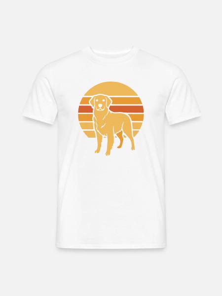 Dog Retro Sunset Flat Icon - Men's T-Shirt - white