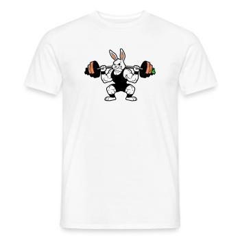 Haltère Carotte Lapin Musclé - T-shirt homme - blanc - Devant - AI Model Male 178 dark (178cm)