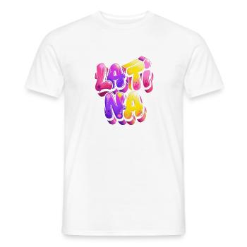 Neon Graffiti Lettering Gradient - Men's T-Shirt - white - Front - AI Model Male 178 dark (178cm)