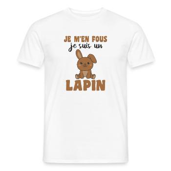Je m'en fous je suis un lapin - süßer Hase - Männer T-Shirt - Weiß - Vorne - AI Model Male 178 dark (178cm)