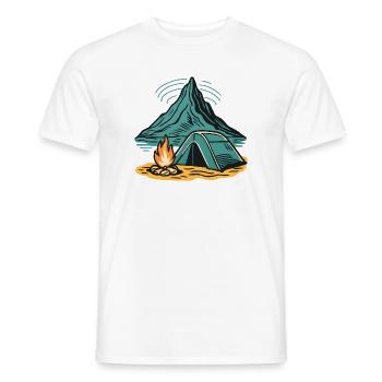 Mountain camping firelight - Men's T-Shirt - white - Front - AI Model Male 178 dark (178cm)
