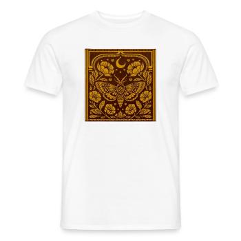 Moonlit Moth in Floral Arc - Men's T-Shirt - white - Front - AI Model Male 178 dark (178cm)