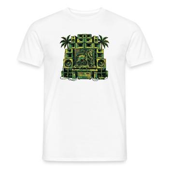 Reggae Lion Dub Soundsystem - Männer T-Shirt - Weiß - Vorne - AI Model Male 178 dark (178cm)