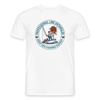 Deep Sea Fishing Expert Logo - Men's T-Shirt - white - Front - AI Model Male 178 dark (178cm)
