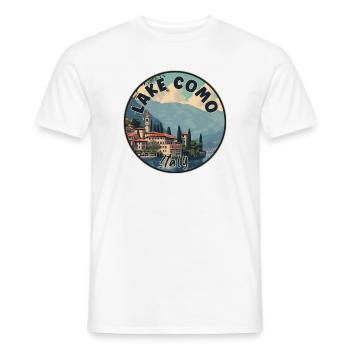 Discover Majestic View of Lake Como In Italy - Men's T-Shirt - white - Front - AI Model Male 178 dark (178cm)