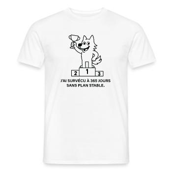 Loup vainqueur sans plan stable - T-shirt homme - blanc - Devant - AI Model Male 178 dark (178cm)