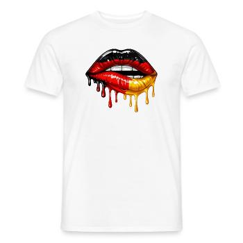 German Girl Deutschland Flagge Lippen Fußball - Männer T-Shirt - Weiß - Vorne - AI Model Male 178 dark (178cm)