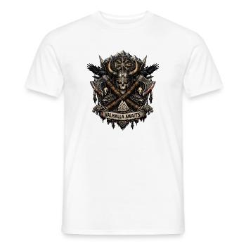Le Valhalla attend le blason viking - T-shirt homme - blanc - Devant - AI Model Male 178 dark (178cm)