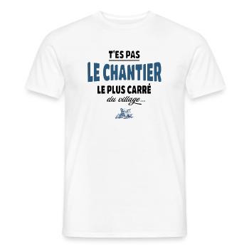 T’es pas le chantier le plus carré du village - T-shirt homme - blanc - Devant - AI Model Male 178 dark (178cm)