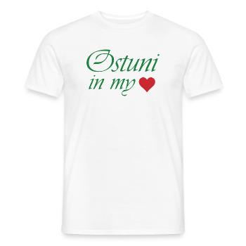 Ostuni in my heart - Men's T-Shirt - white - Front - AI Model Male 178 dark (178cm)