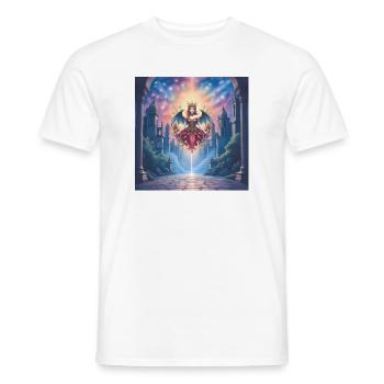 Reine Ailée dans le Portail Céleste - T-shirt homme - blanc - Devant - AI Model Male 178 dark (178cm)