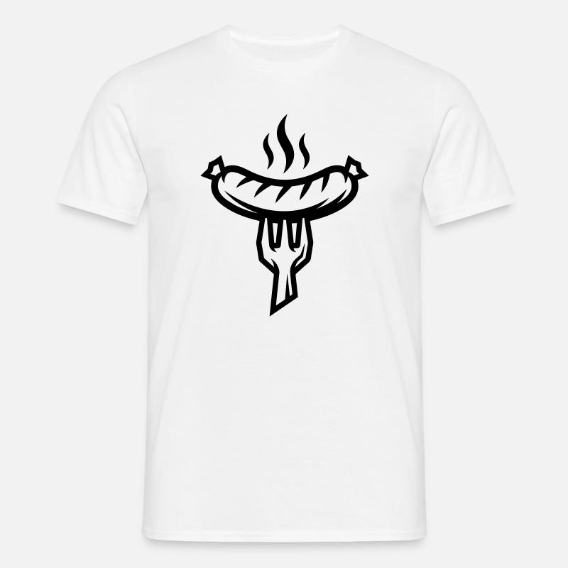 Korv-bratwurst - T-shirt herr - vit