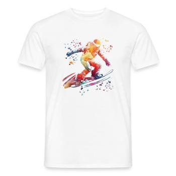 Snowboarder Snowboarding Snowboard - Men's T-Shirt - white - Front - AI Model Male 178 dark (178cm)