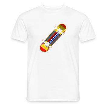 Skateboard Pixel Graphic - Men's T-Shirt - white - Front - AI Model Male 178 dark (178cm)