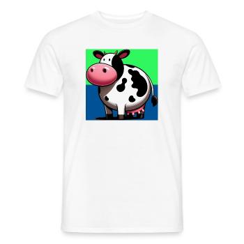 vache - T-shirt homme - blanc - Devant - AI Model Male 178 dark (178cm)