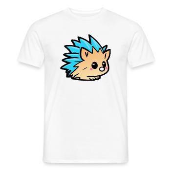 Cute Kawaii Hedgehog Doodle Cartoon - Men's T-Shirt - white - Front - AI Model Male 178 dark (178cm)