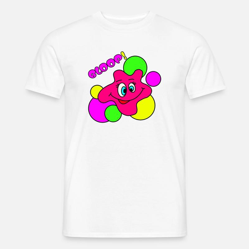 BLOOP! Funny Neon Pop Art Blobs Character - Men’s T-shirt - white