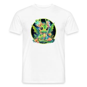 Blütenkreis Gründrache - Männer T-Shirt - Weiß - Vorne - AI Model Male 178 dark (178cm)