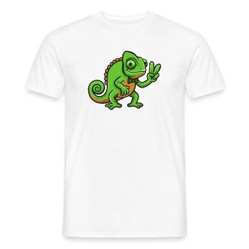 Chameleon Gentleman Peace Sign - Men's T-Shirt - white - Front - AI Model Male 178 dark (178cm)