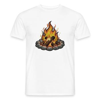 Lagerfeuer Illustration Gemütlichkeit - Männer T-Shirt - Weiß - Vorne - AI Model Male 178 dark (178cm)
