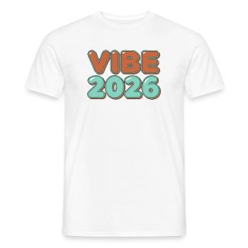 Retro Vibe 2026 Typographie Lettrage - T-shirt homme - blanc - Devant - AI Model Male 178 dark (178cm)