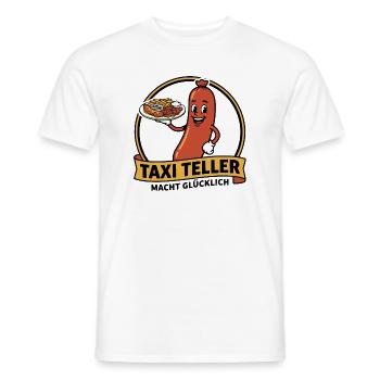 Taxi Teller, Kult Imbiss Ruhrpott Shirt, Hoodie - Männer T-Shirt - Weiß - Vorne - AI Model Male 178 dark (178cm)