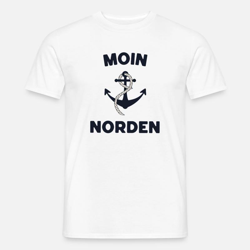 Moin Norden – Maritimes Anker-Design - Männer T-Shirt - Weiß