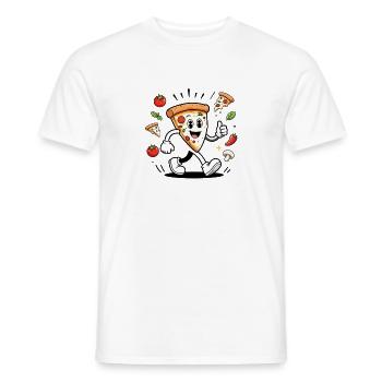 Best Pizza Chef, Joyful Mascot - Men's T-Shirt - white - Front - AI Model Male 178 dark (178cm)