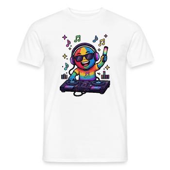 Rainbow DJ Emoticon - Männer T-Shirt - Weiß - Vorne - AI Model Male 178 dark (178cm)