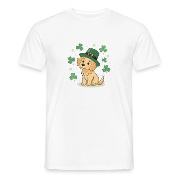 Little Labrador Dog Leprechaun Clubs - Men's T-Shirt - white - Front - AI Model Male 178 dark (178cm)