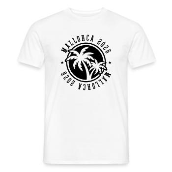 Palmiers de Majorque 2026 - T-shirt homme - blanc - Devant - AI Model Male 178 dark (178cm)