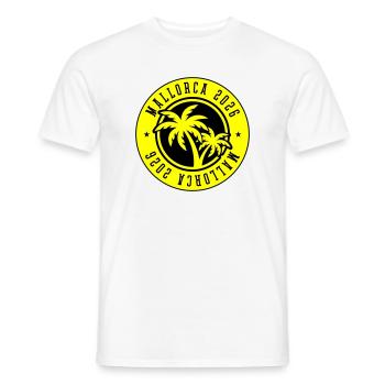 Palmiers de Majorque 2026 - T-shirt homme - blanc - Devant - AI Model Male 178 dark (178cm)